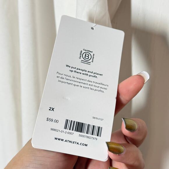 NEW Athleta Stratus II Tee Plus Size 2X White Scoop Neck Activewear Athleisure - Picture 9 of 11